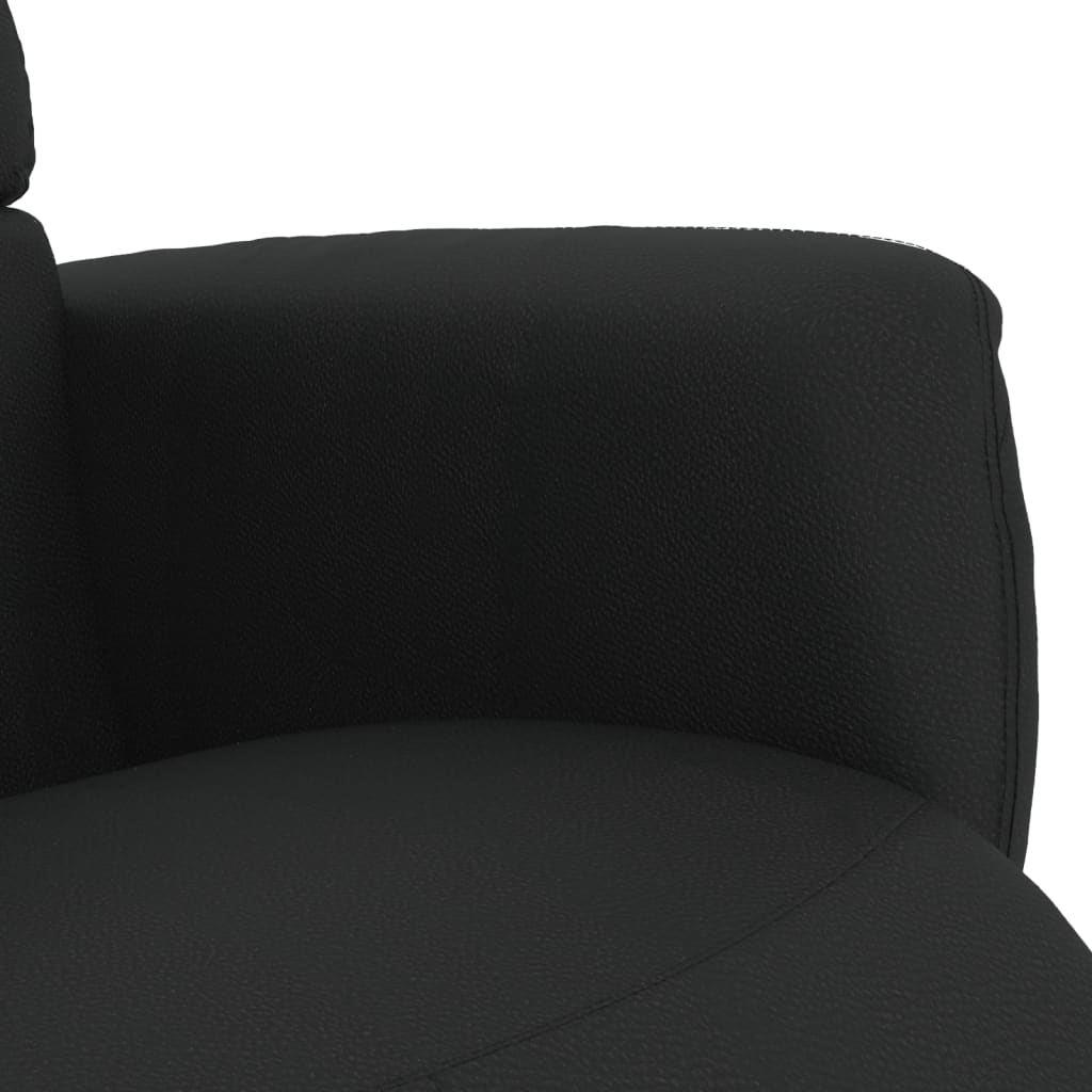 vidaXL Fauteuil verstelbaar met voetensteun kunstleer zwart