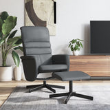 vidaXL Recliner with Footrest Faux Leather Grey