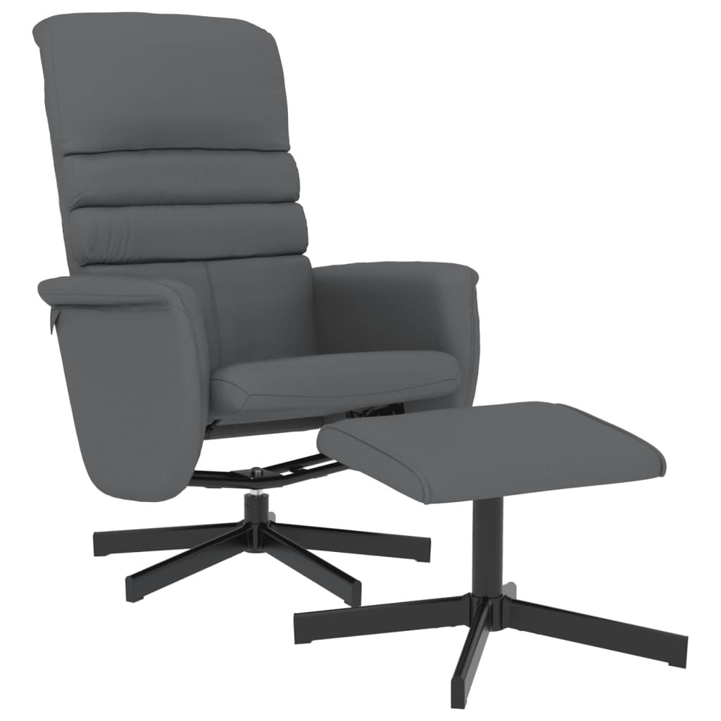 vidaXL Recliner with Footrest Faux Leather Grey