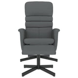 vidaXL Recliner with Footrest Faux Leather Grey