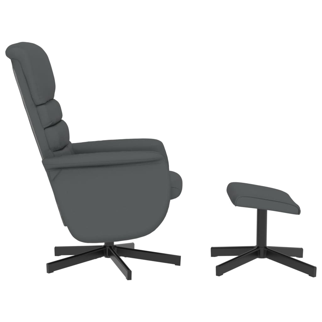vidaXL Recliner with Footrest Faux Leather Grey