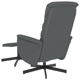 vidaXL Recliner with Footrest Faux Leather Grey