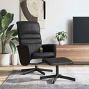 vidaXL Adjustable Massage Recliner with Footstool Faux Leather Black