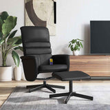 vidaXL Adjustable Massage Recliner with Footstool Faux Leather Black