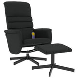 vidaXL Adjustable Massage Recliner with Footstool Faux Leather Black
