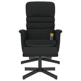 vidaXL Adjustable Massage Recliner with Footstool Faux Leather Black