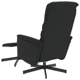 vidaXL Adjustable Massage Recliner with Footstool Faux Leather Black