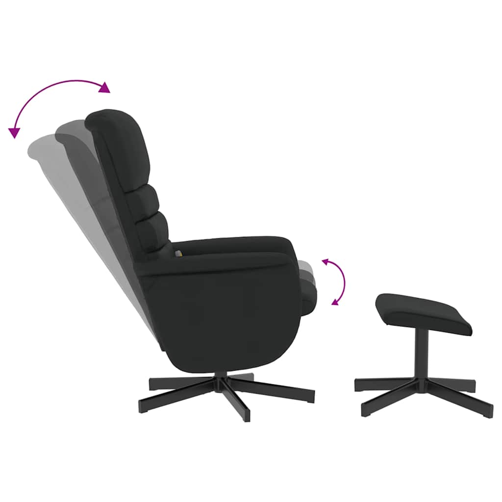 vidaXL Adjustable Massage Recliner with Footstool Faux Leather Black