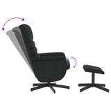 vidaXL Adjustable Massage Recliner with Footstool Faux Leather Black