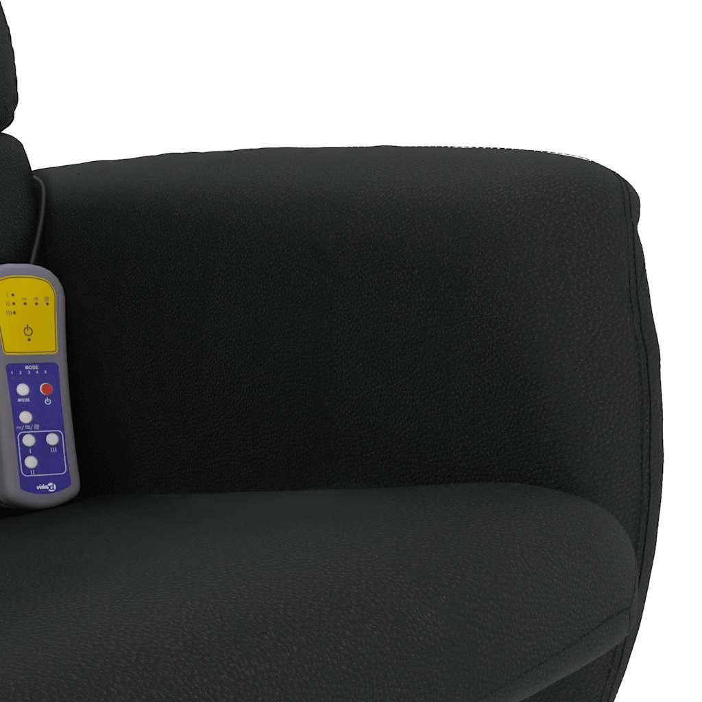 vidaXL Adjustable Massage Recliner with Footstool Faux Leather Black