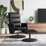 vidaXL Adjustable Massage Recliner with Footrest Faux Leather Black