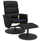 vidaXL Adjustable Massage Recliner with Footrest Faux Leather Black