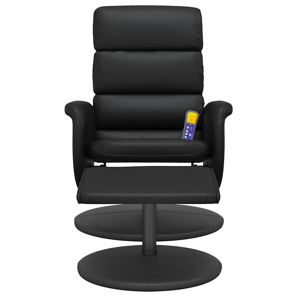 vidaXL Adjustable Massage Recliner with Footrest Faux Leather Black