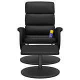 vidaXL Adjustable Massage Recliner with Footrest Faux Leather Black