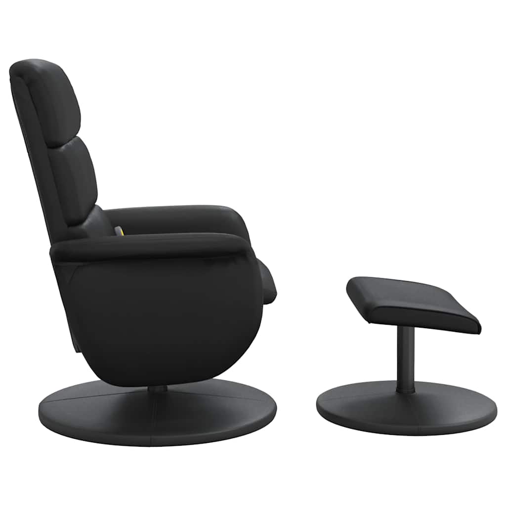 vidaXL Adjustable Massage Recliner with Footrest Faux Leather Black