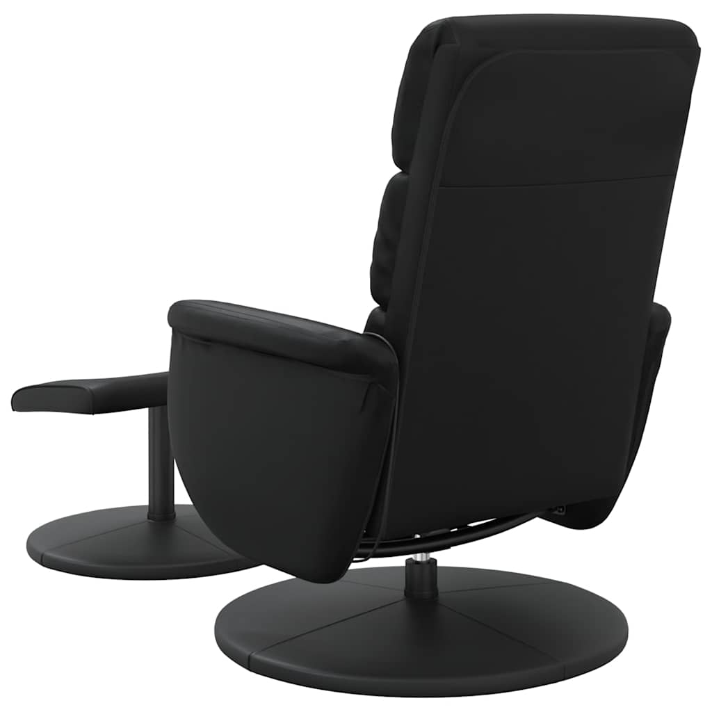 vidaXL Adjustable Massage Recliner with Footrest Faux Leather Black