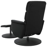 vidaXL Adjustable Massage Recliner with Footrest Faux Leather Black