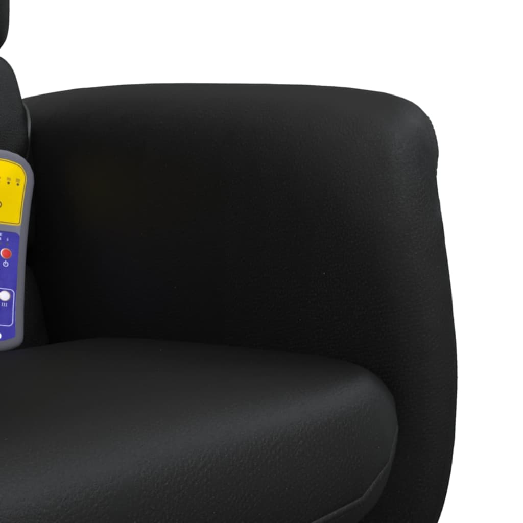 vidaXL Adjustable Massage Recliner with Footrest Faux Leather Black