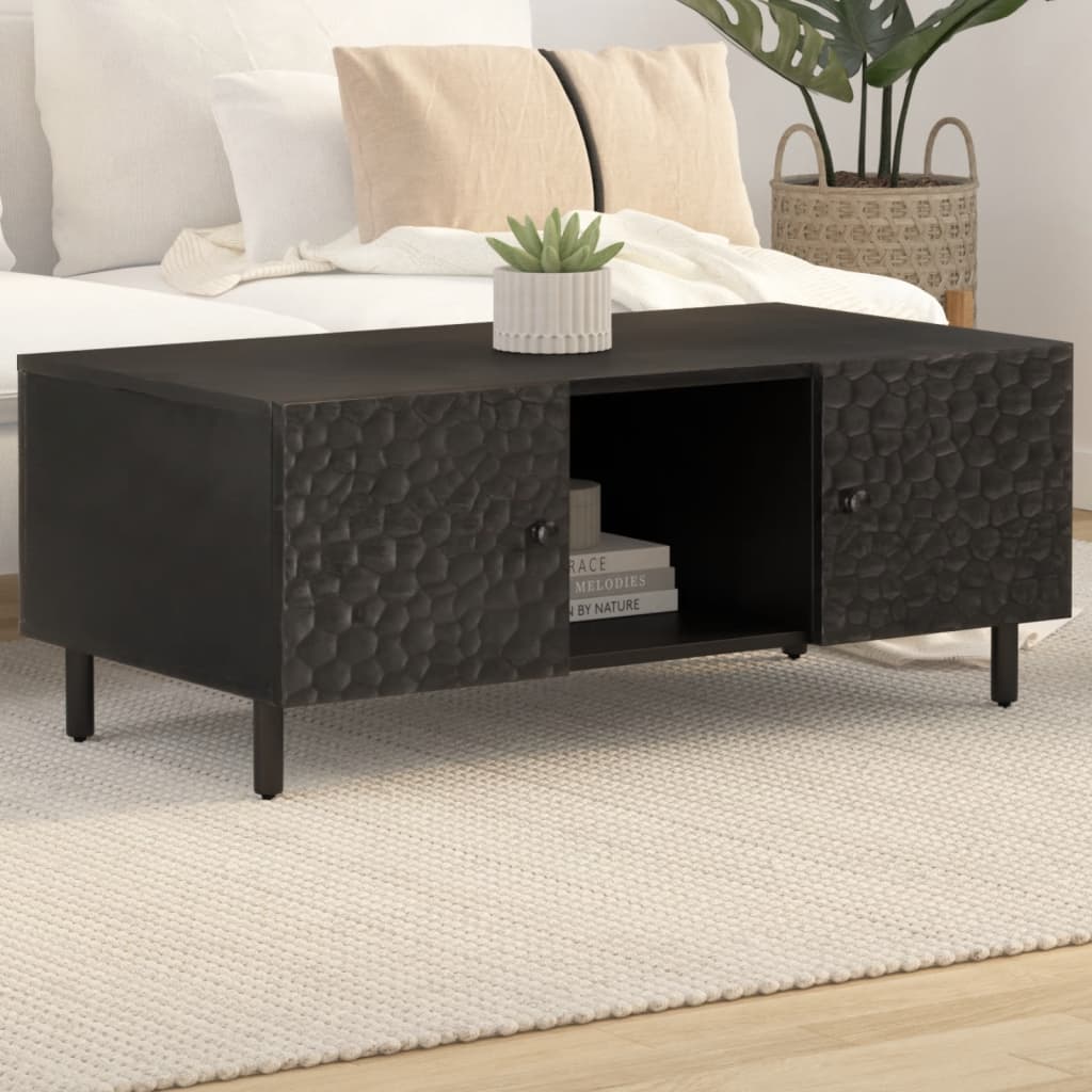 vidaXL Coffee table 100x54x40 cm solid mango wood black