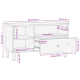 vidaXL Tv-meubel 80x33x46 cm massief mangohout zwart