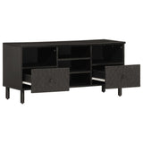 vidaXL Tv-meubel 100x33x46 cm massief mangohout zwart