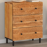 vidaXL Bijzetkast 60x33x75 cm massief mangohout zwart