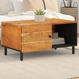 vidaXL Salontafel 80x50x40 cm massief mangohout zwart
