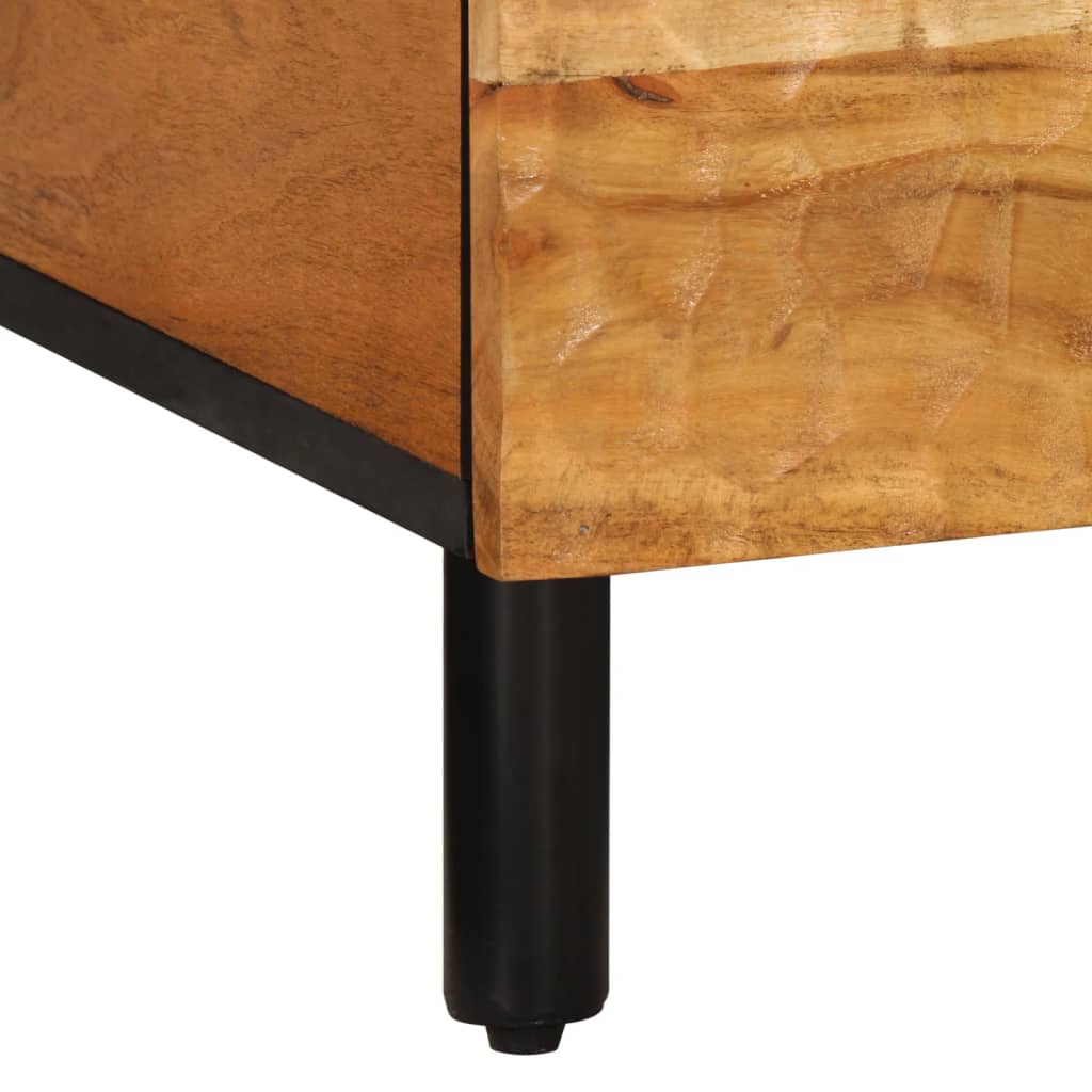 vidaXL Salontafel 80x50x40 cm massief mangohout zwart