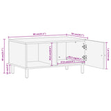 vidaXL Salontafel 80x50x40 cm massief mangohout zwart
