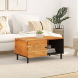 vidaXL Salontafel 80x50x40 cm massief mangohout zwart
