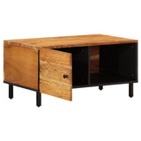 vidaXL Salontafel 80x50x40 cm massief mangohout zwart