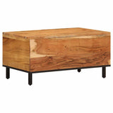 vidaXL Salontafel 80x50x40 cm massief mangohout zwart
