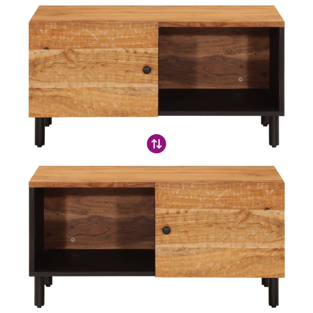 vidaXL Salontafel 80x50x40 cm massief mangohout zwart