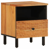 vidaXL Nachtkastje 40x33x46 cm massief mangohout zwart