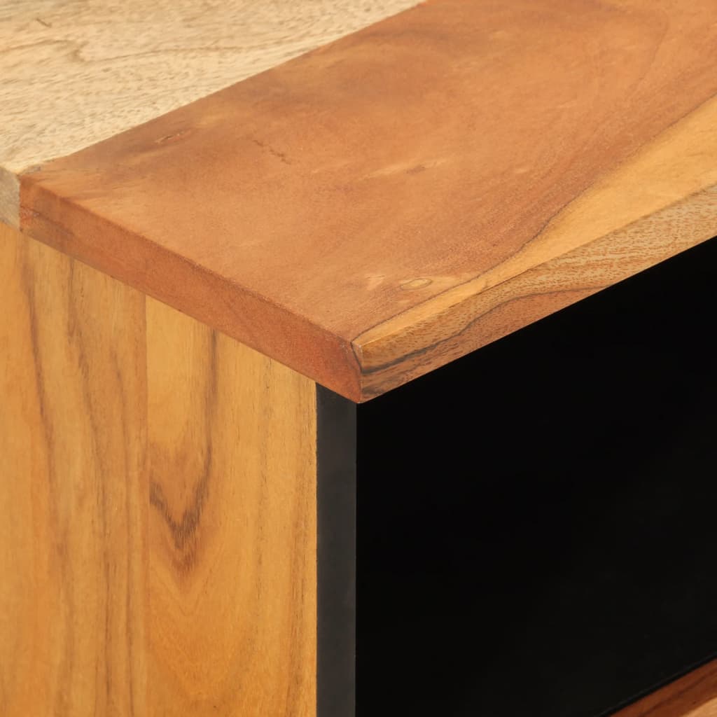 vidaXL Nachtkastje 40x33x46 cm massief mangohout zwart