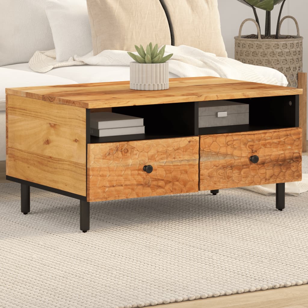 vidaXL Coffee Table 80x54x40 cm Solid Mango Wood Black
