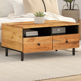 vidaXL Coffee Table 80x54x40 cm Solid Mango Wood Black