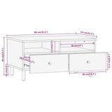 vidaXL Coffee Table 80x54x40 cm Solid Mango Wood Black