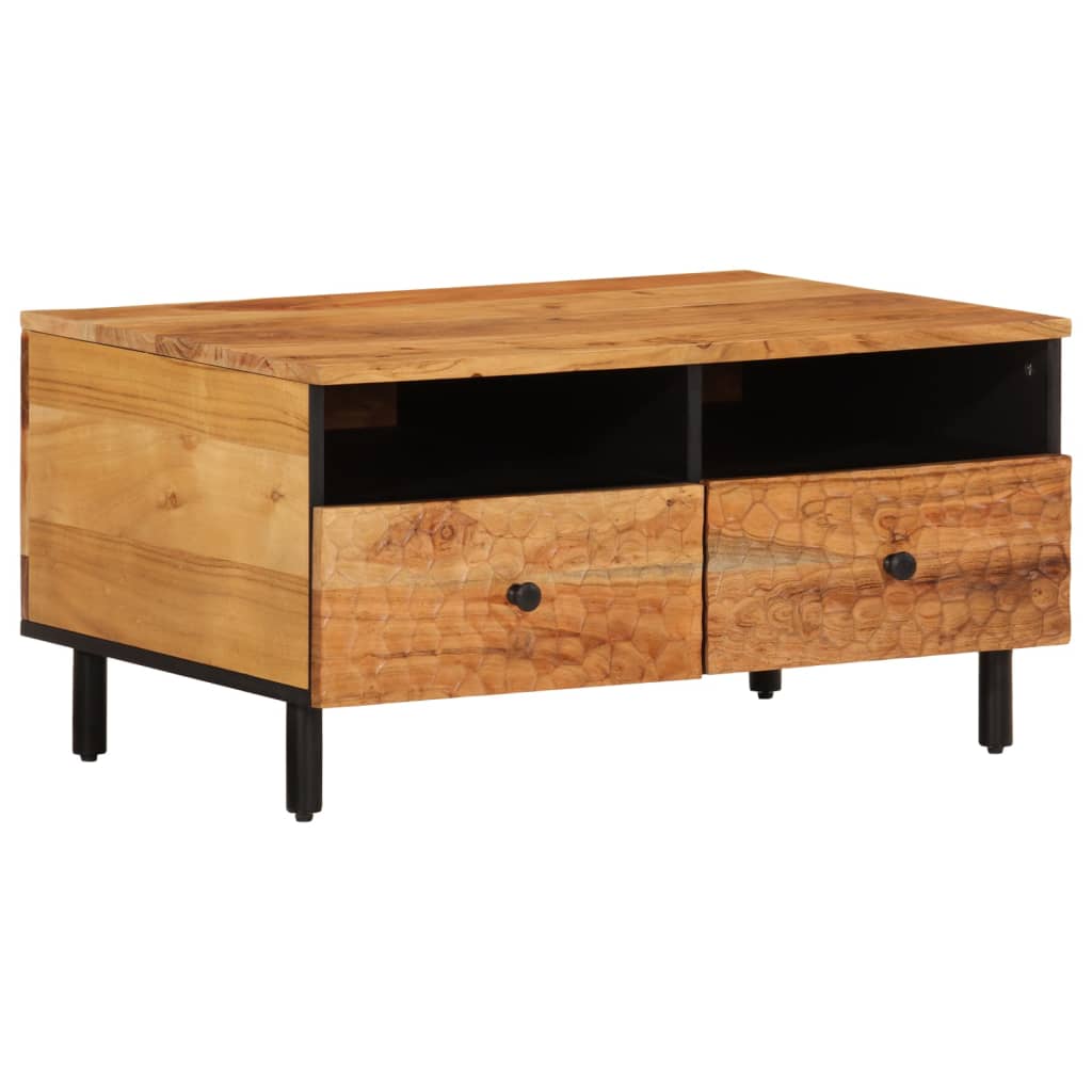 vidaXL Coffee Table 80x54x40 cm Solid Mango Wood Black