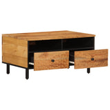 vidaXL Coffee Table 80x54x40 cm Solid Mango Wood Black