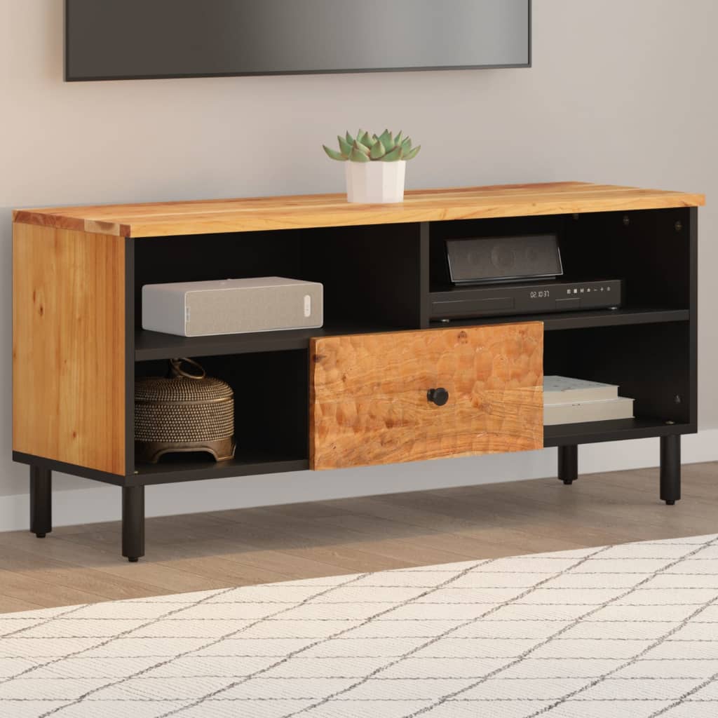 vidaXL Tv-meubel 100x33x46 cm massief mangohout zwart