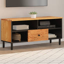 vidaXL Tv-meubel 100x33x46 cm massief mangohout zwart