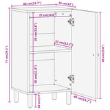 vidaXL Side Cabinet 40x33x75 cm Solid Mango Wood Black