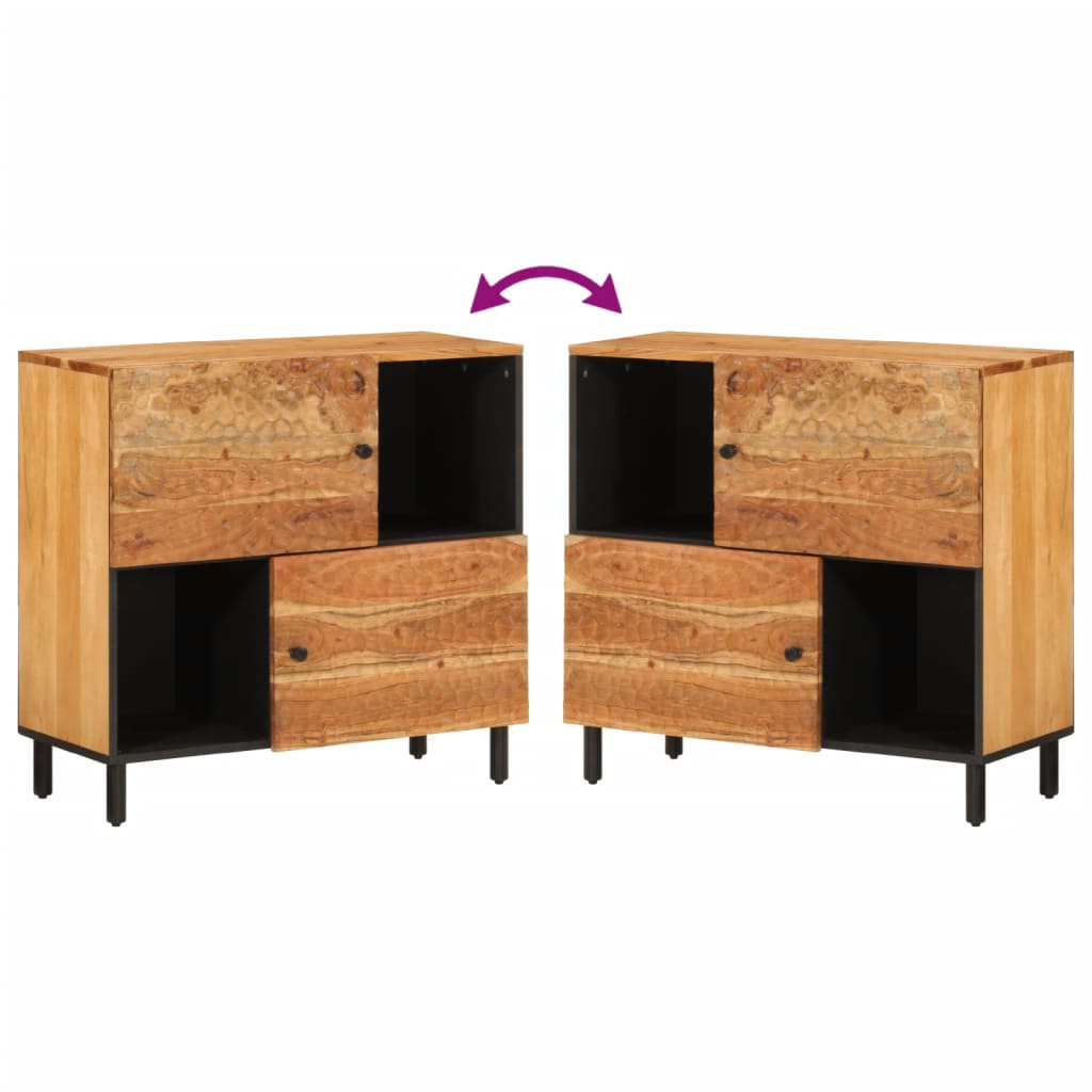 vidaXL Bijzetkast 80x33x75 cm massief acaciahout