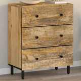 vidaXL Bijzetkast 60x33x75 cm massief mangohout zwart