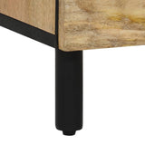 vidaXL Bijzetkast 60x33x75 cm massief mangohout zwart
