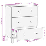 vidaXL Bijzetkast 60x33x75 cm massief mangohout zwart