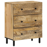 vidaXL Bijzetkast 60x33x75 cm massief mangohout zwart