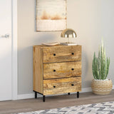 vidaXL Bijzetkast 60x33x75 cm massief mangohout zwart