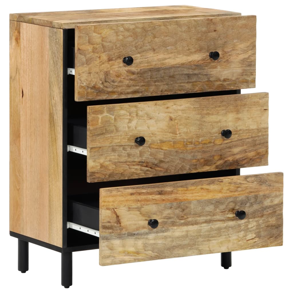 vidaXL Bijzetkast 60x33x75 cm massief mangohout zwart